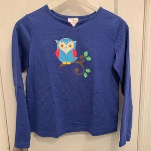 Hanna Andersson Blue Owl Top 150cm Size12